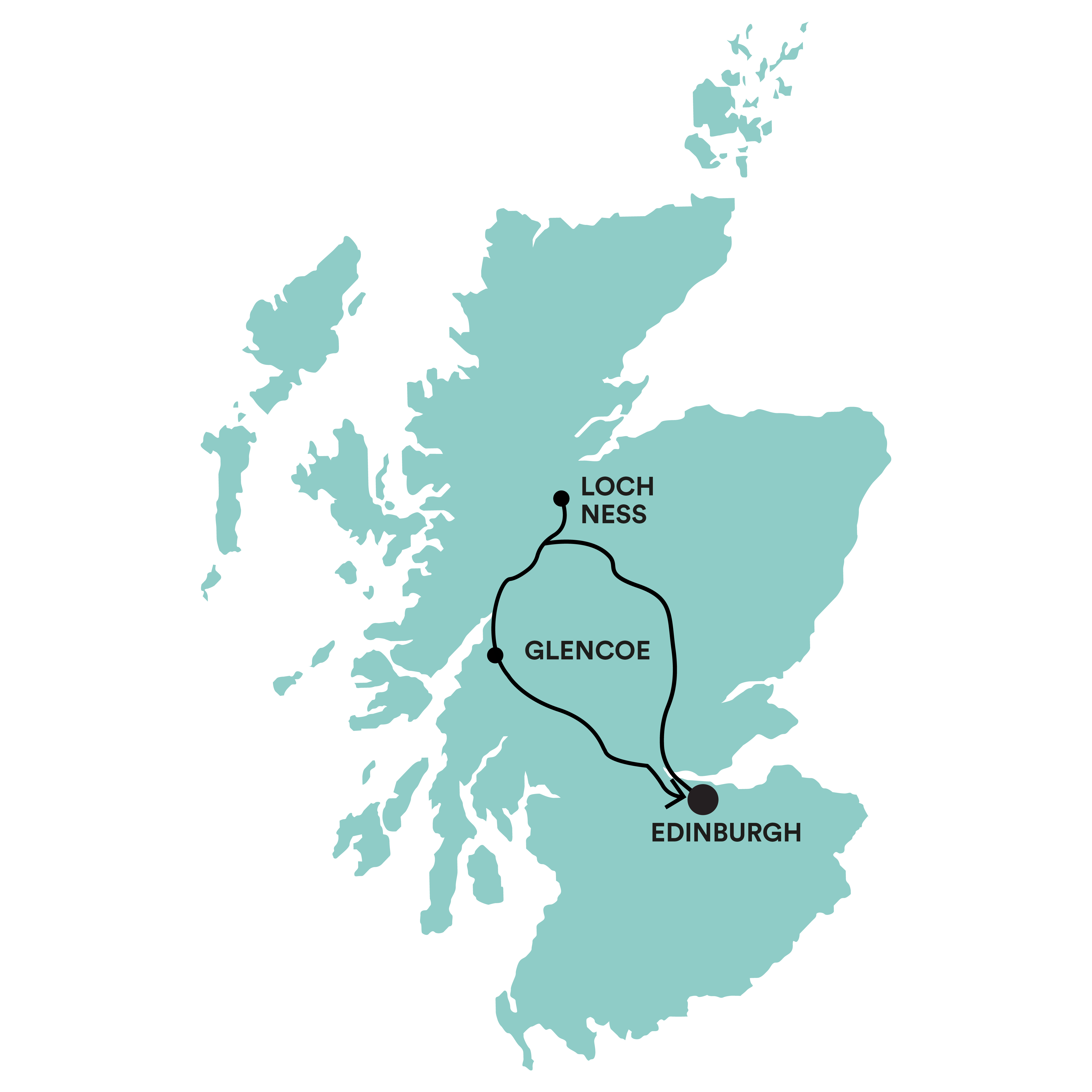 Loch Ness Hunter map of route