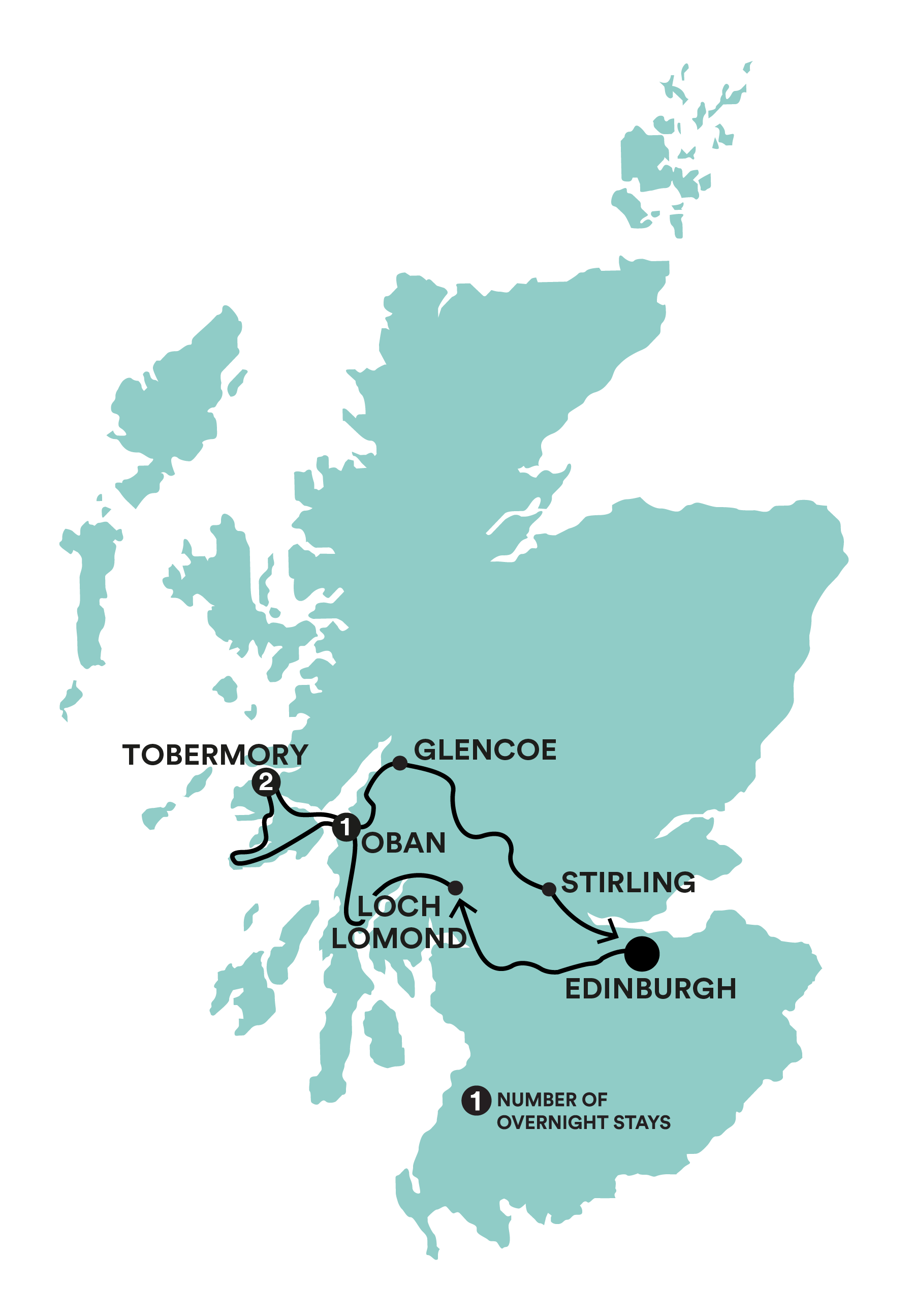 Puffin Island Hopper map of route