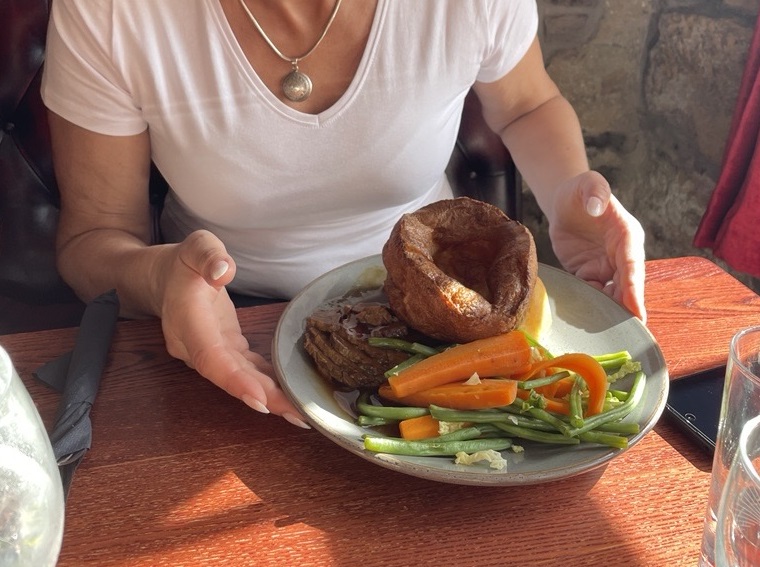 Traditional Sunday Roast with fresh vegetables at the Original Rosslyn Inn