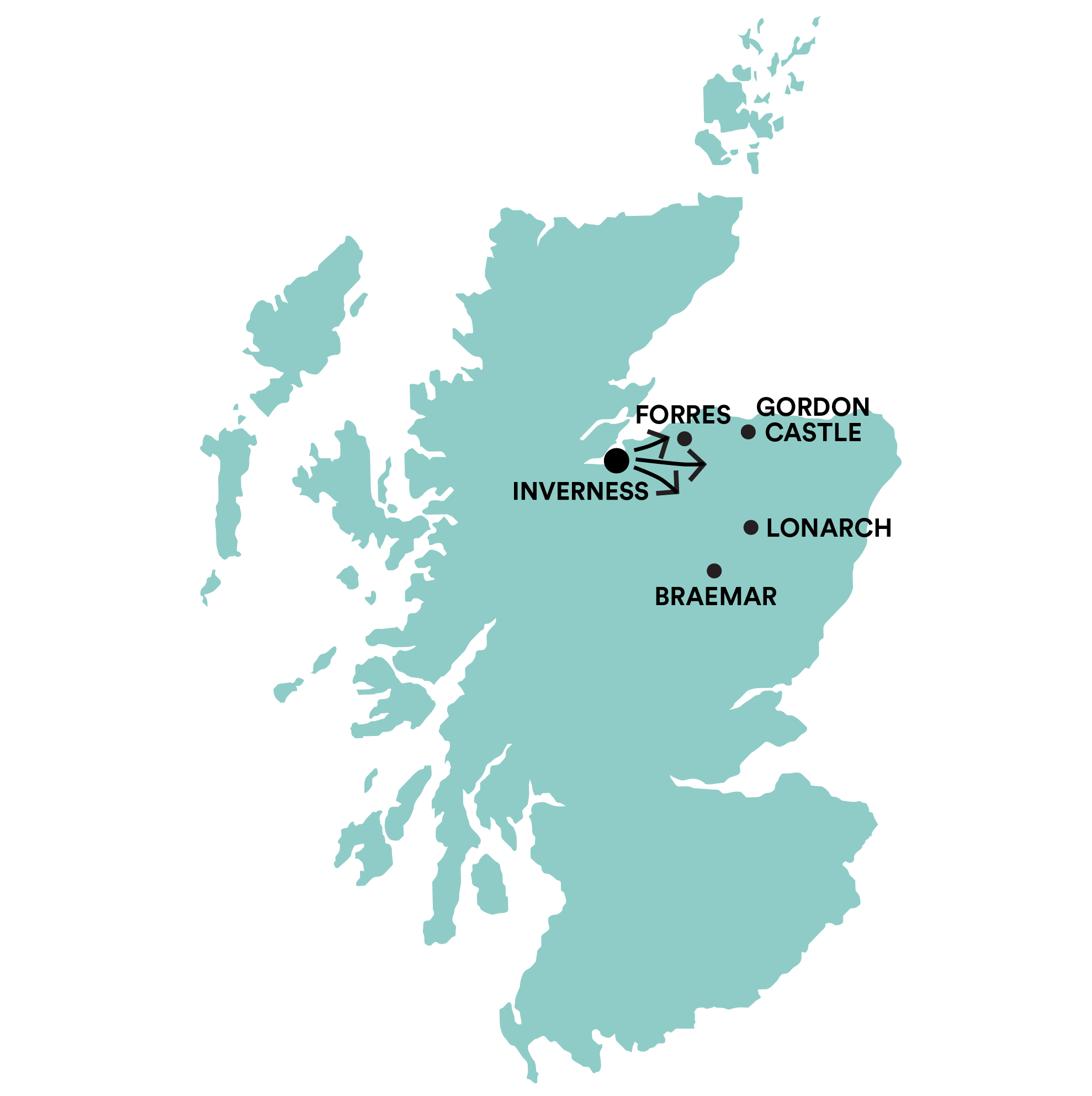 Highland Games map of route